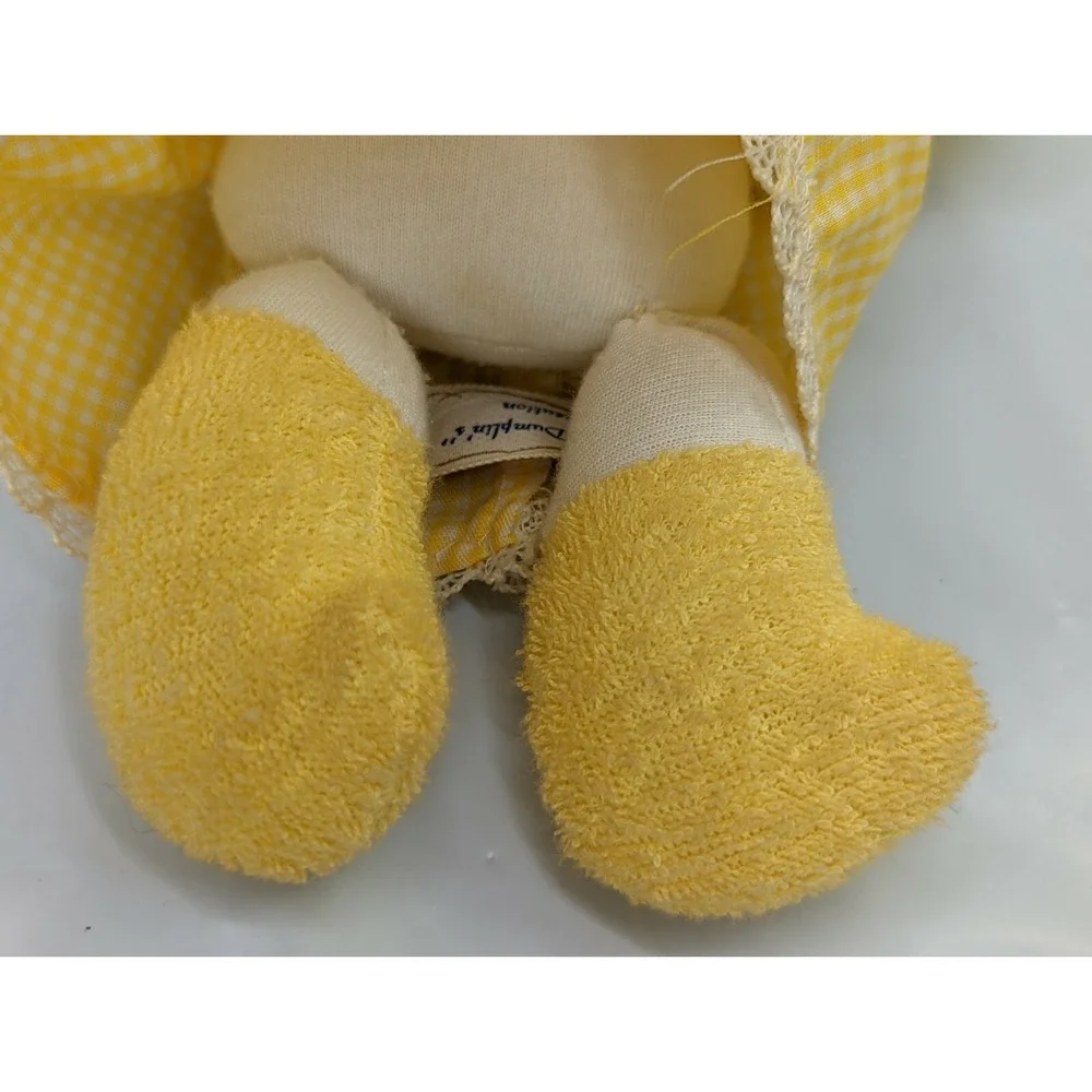 Sugar Dumplins Creation‎ Cloth Doll 9 Inch Yellow Gingham Terry